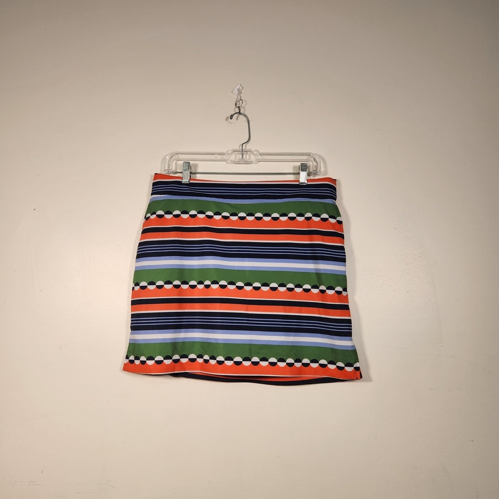 IZOD GOLF Skort Women 4 Multi Color Striped Geometric Athletic Active Golf Skirt